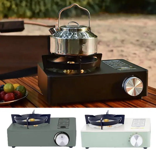 Camping gaz, en aluminium, avec pare vent, 3500w, look rétro, un bruleur.