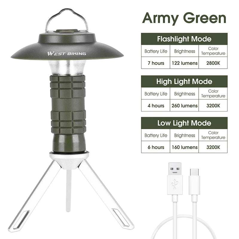 Lampe_de_poche_lanterne-camping_ aimanté kaki vert