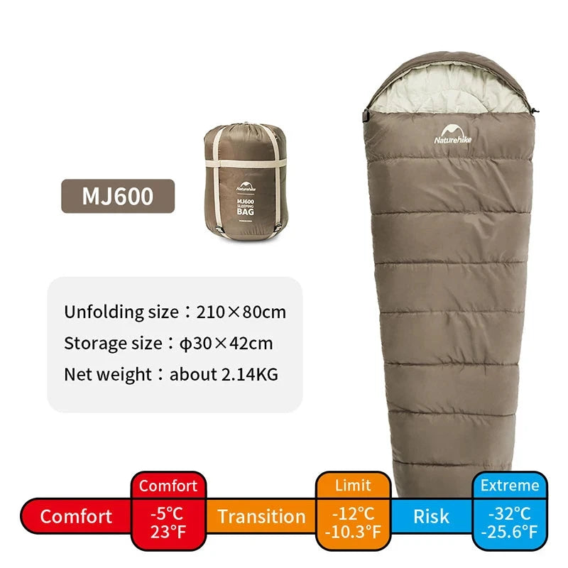 Sac de Couchage Grand Froid, randonnée, camping et bivouac, MJ600