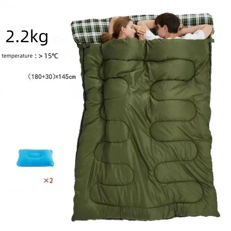 Sac de couchage XXL pour deux personnes lavable en coton ultra chaud >15