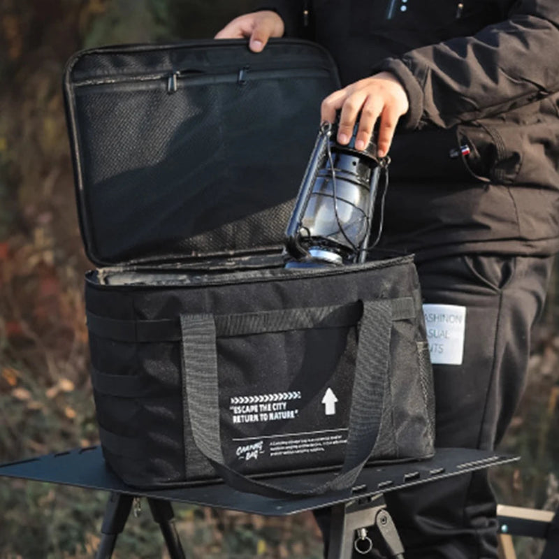 Sac isotherme pour camping en plein air, ou pour ustensiles de pique-nique, 20 L noir