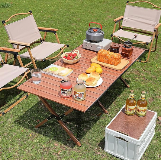 Table pliante d'extérieur en aluminium pliable, pique-nique, camping, bivouac, glamping