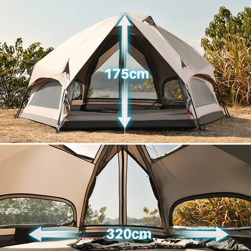 Tente camping famille, 4 personnes, grande taille