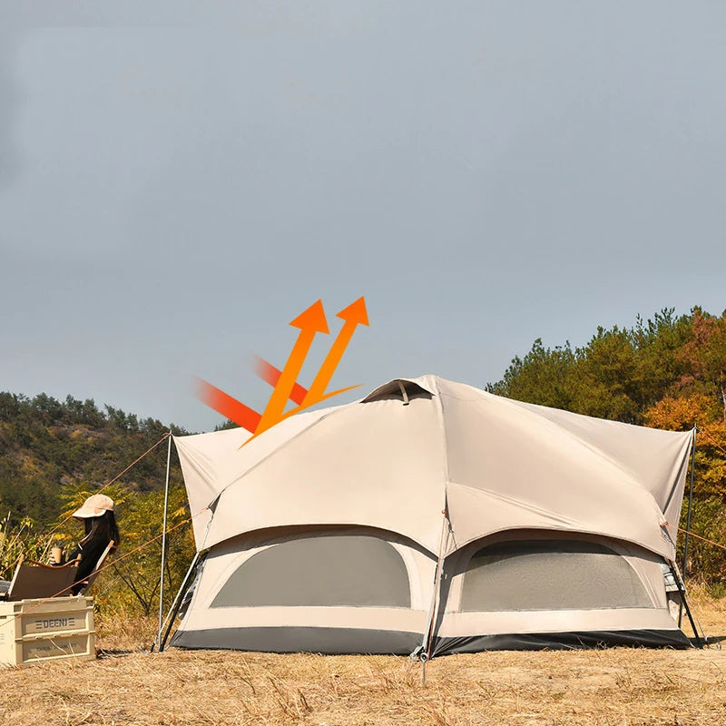 Tente camping famille, 4 personnes, grande taille, uv résistant