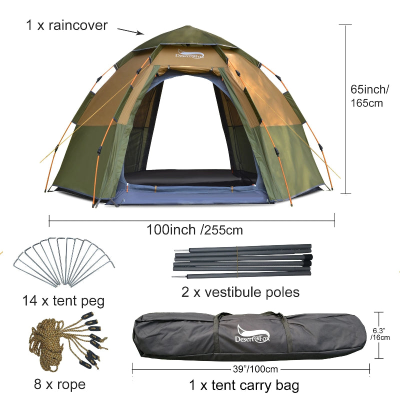 Tente de Camping ou bivouac, pour 3-4 personnes, montage rapide innovant mieux qu'une 2"